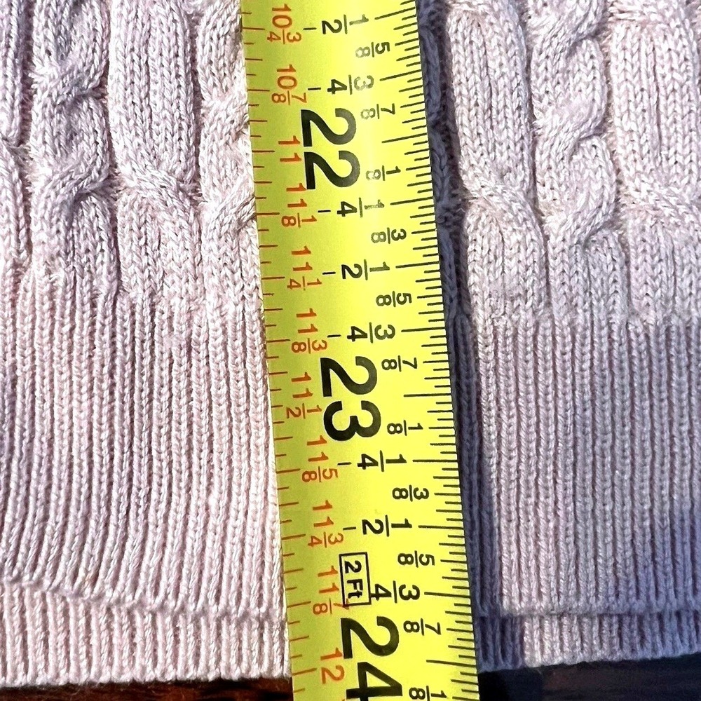Brooks Brothers Silk Cashmere Cable Knit Cardigan Pink V-Neck‎ XL - Picture 6 of 7